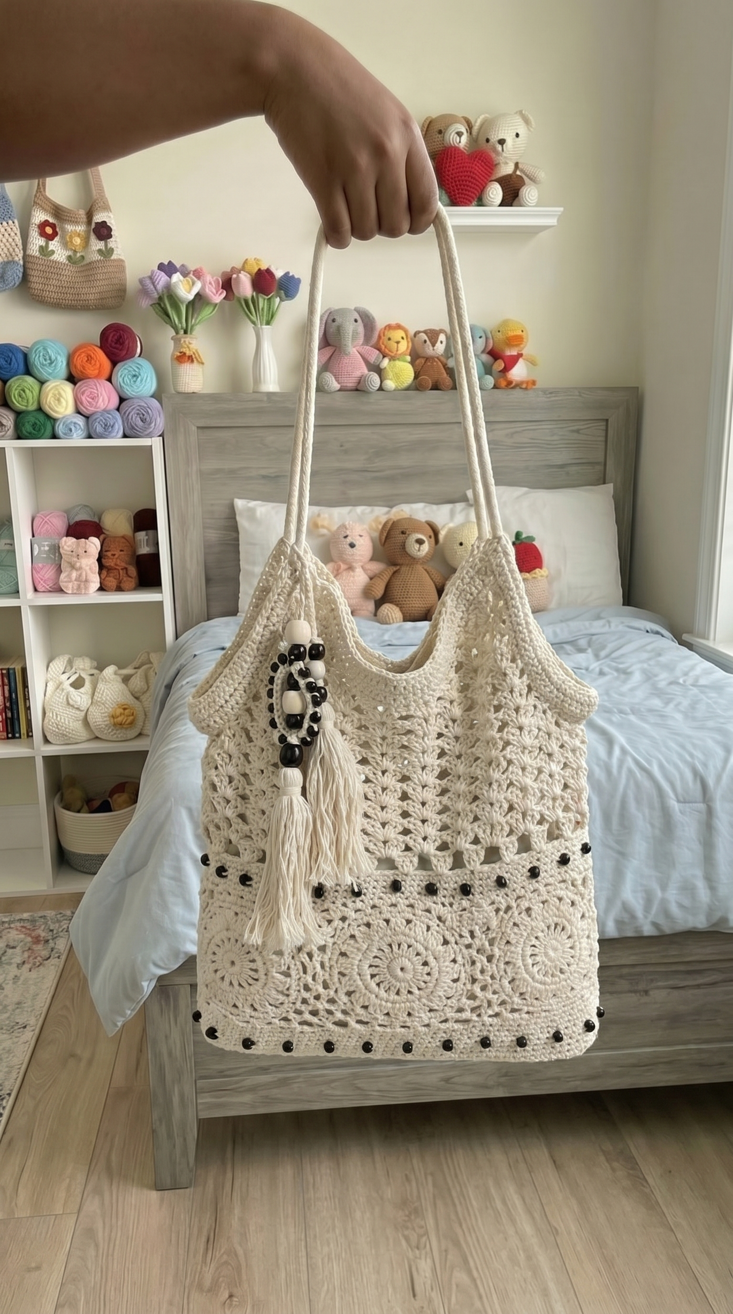 Knot&Carry Beaded Crochet Purse