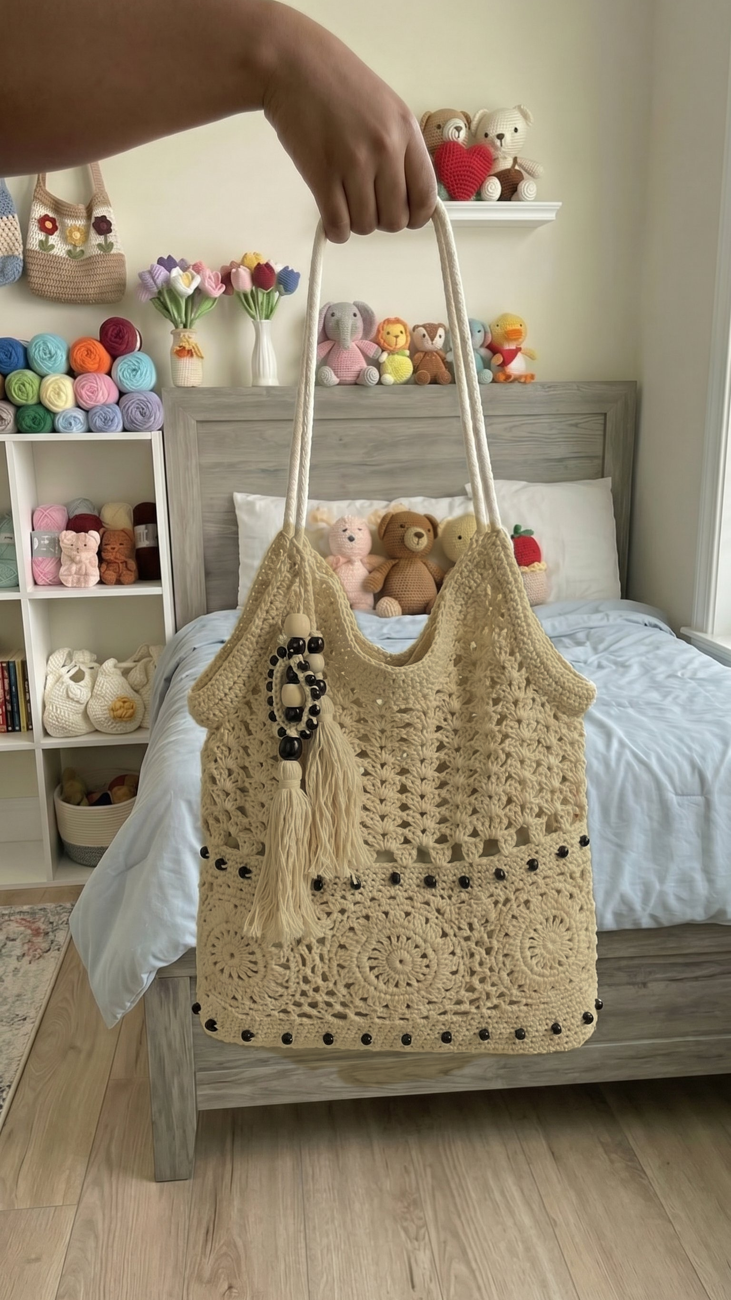 Knot&Carry Beaded Crochet Purse